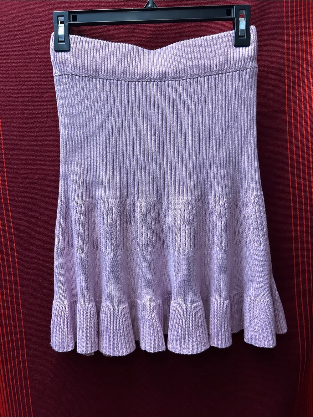 Free People Ribbed Knit Ruffle Hem Skirt - Picture 1 of 5